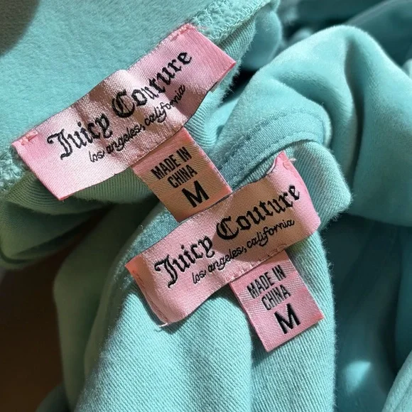 Juicy Couture Pastel Turquoise Velour Track Suit - Picture 14 of 14